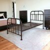 Homeroots Industrial Pipe Design Twin Bed Frame, Sandy Gray 374292